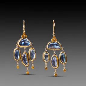 Blue Sapphire Chandelier Earrings,Jewelry Delicate & Elegant