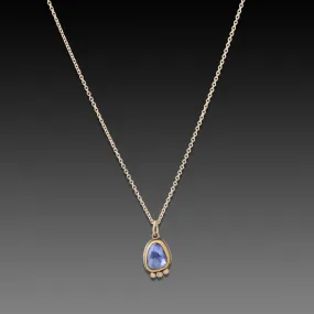Blue Sapphire Necklace with Diamond Trio,Jewelry Delicate & Elegant
