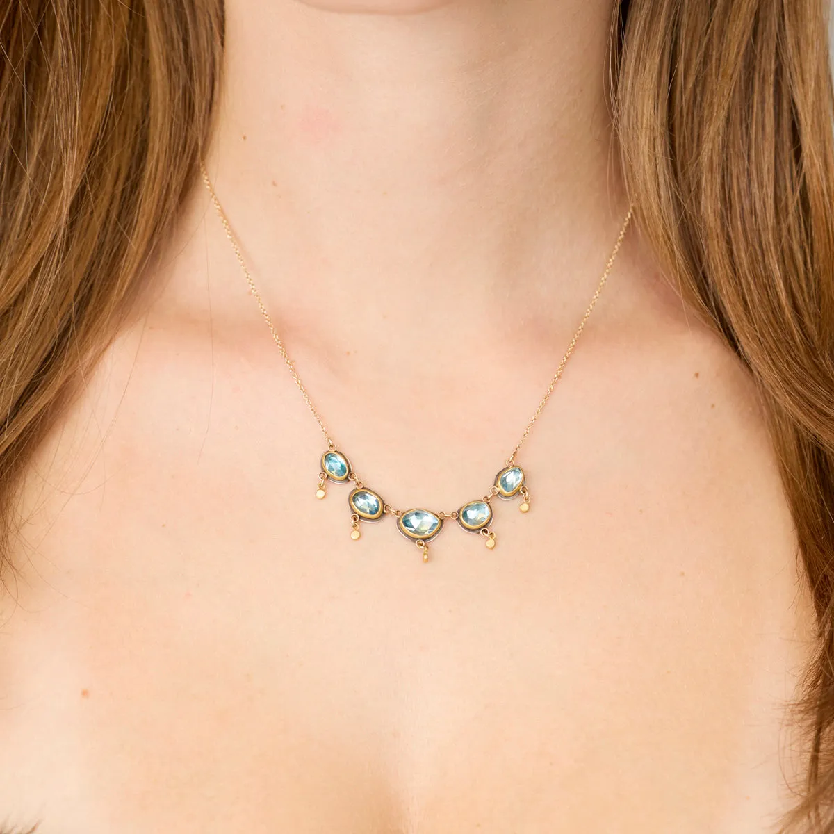 Blue Topaz Necklace,Jewelry Delicate & Elegant