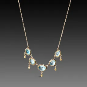 Blue Topaz Necklace,Jewelry Delicate & Elegant