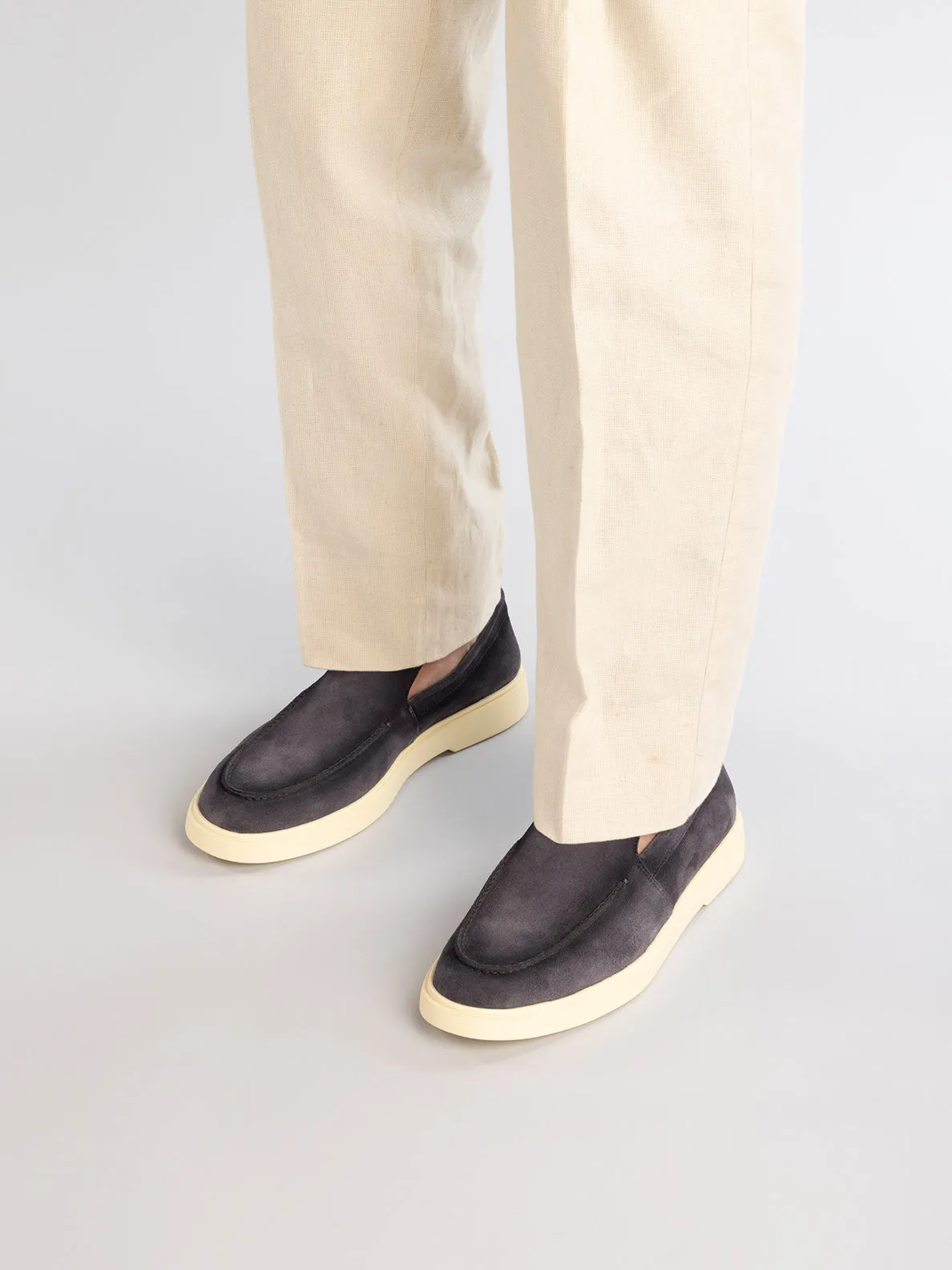 BONES 002 - Brown Suede Loafers,Men