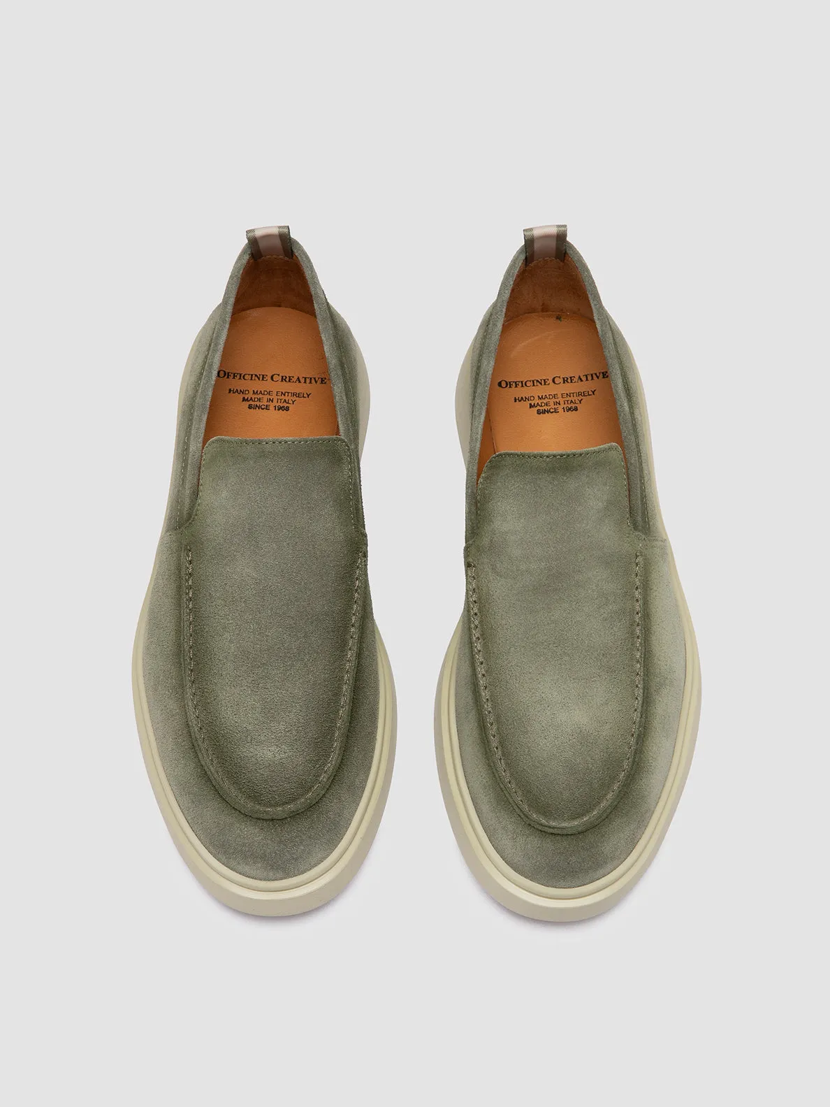 BONES 002 - Green Suede Loafers,Men