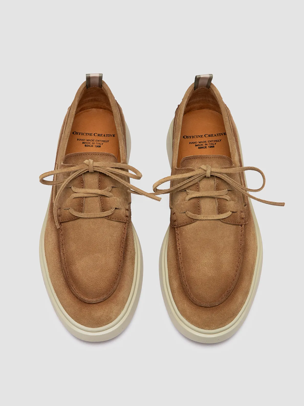 BONES 013 - Camel Suede Boat Shoes,Men
