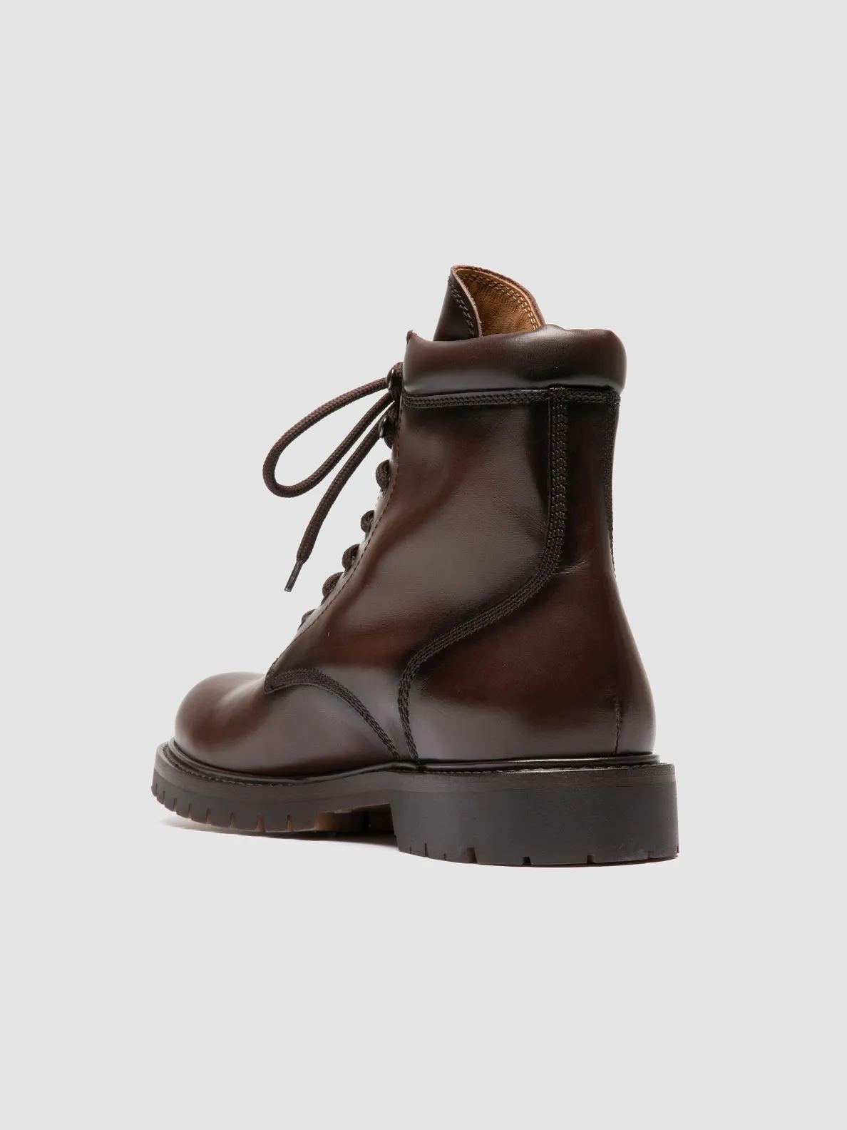 BOSS 002 - Brown Leather Lace Up Boots,Men Boots