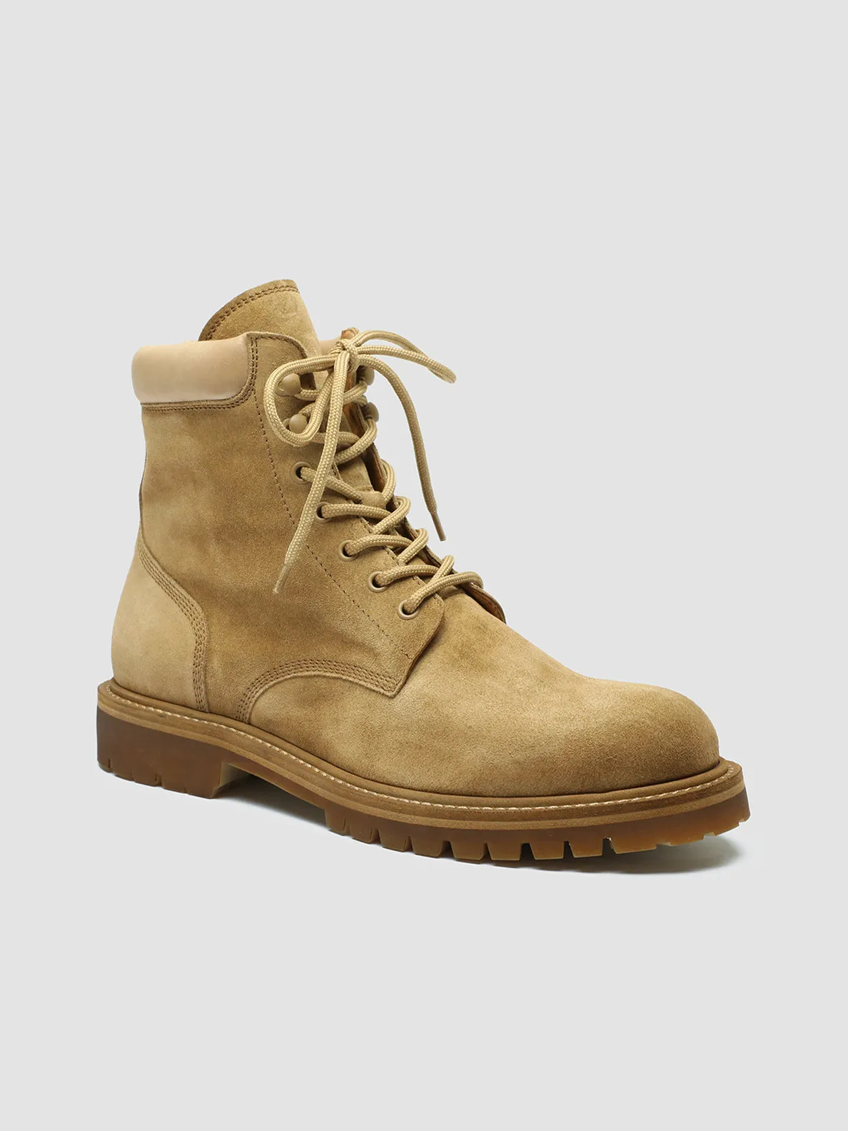 BOSS 002 - Brown Suede and Leather Lace Up Boots,Men Boots