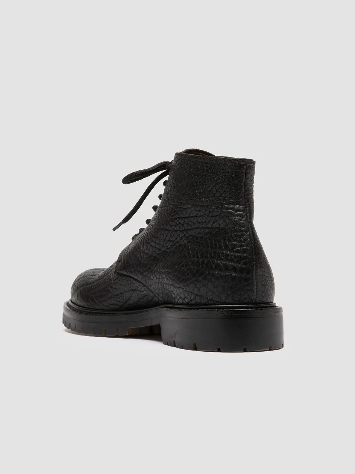 BOSS 011 - Black Leather Lace-up Boots,Men Boots