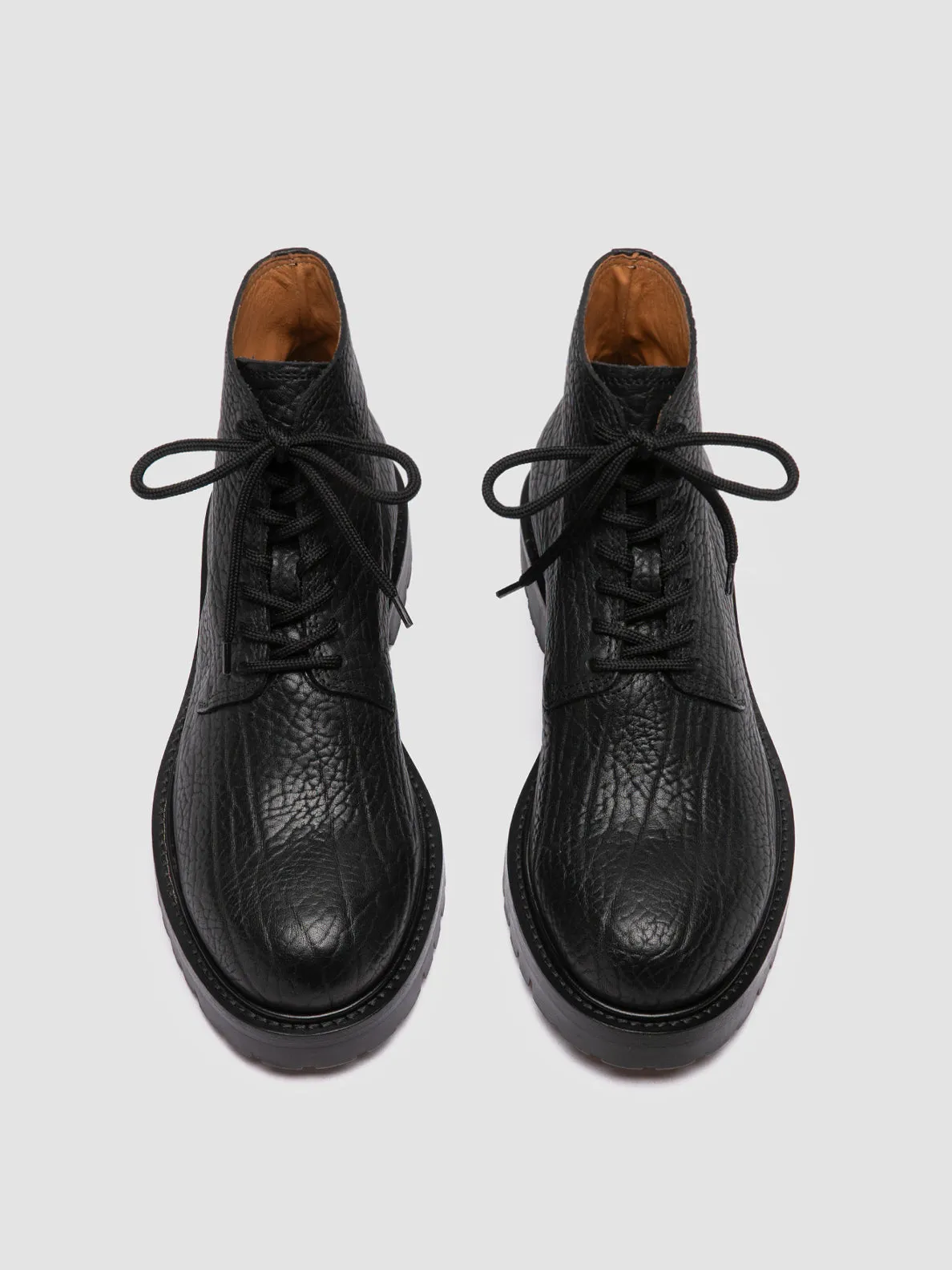 BOSS 011 - Black Leather Lace-up Boots,Men Boots