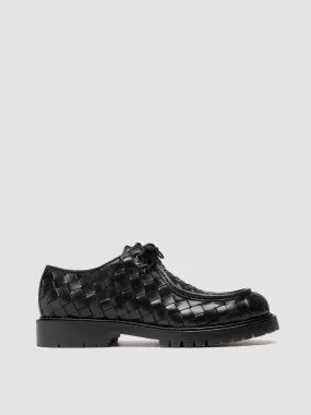 BOSS 015 - Black Leather Derby Shoes,Men Derby Shoes