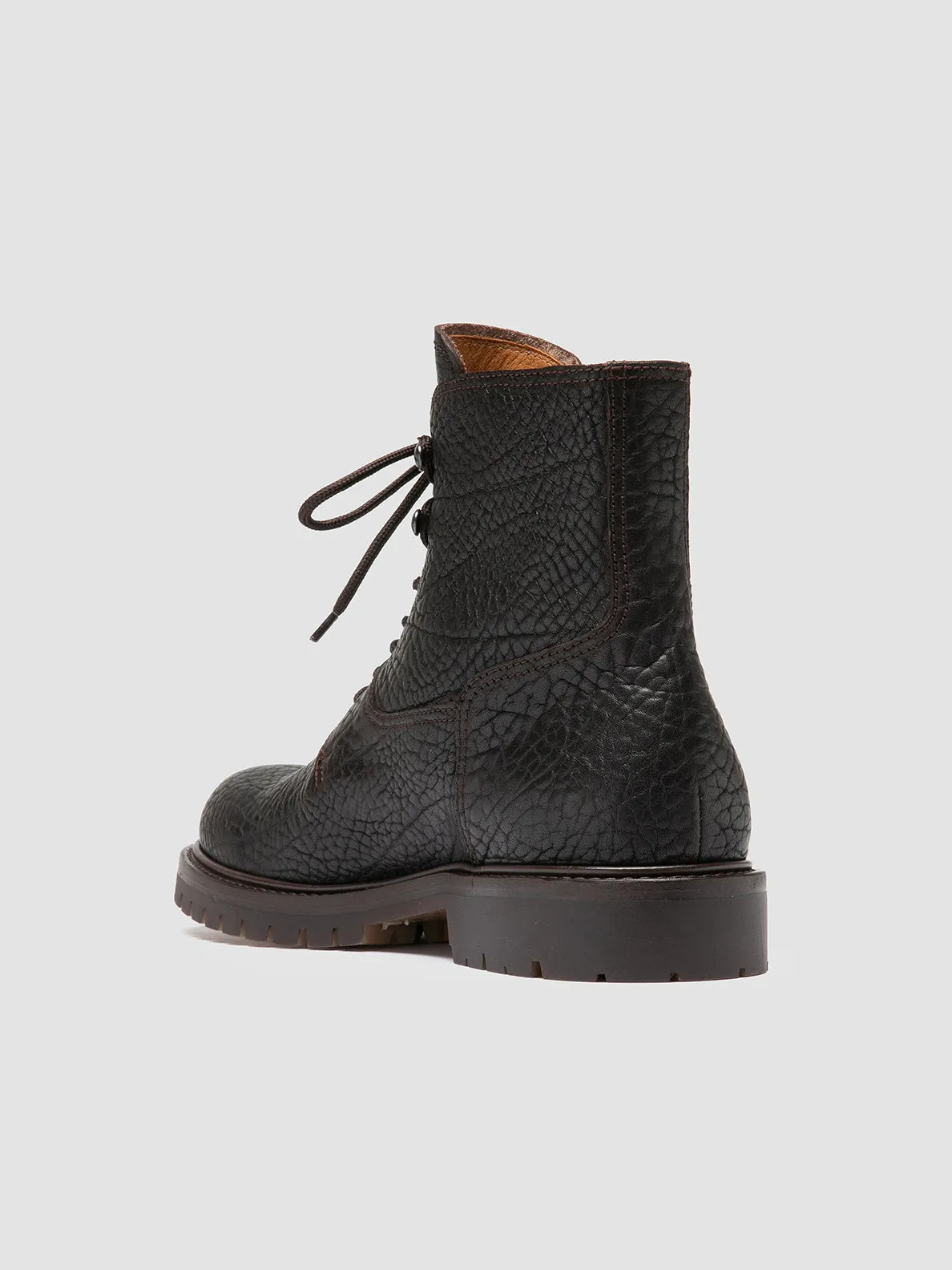 BOSS 017 - Brown Leather Lace-Up Boots,Men Boots