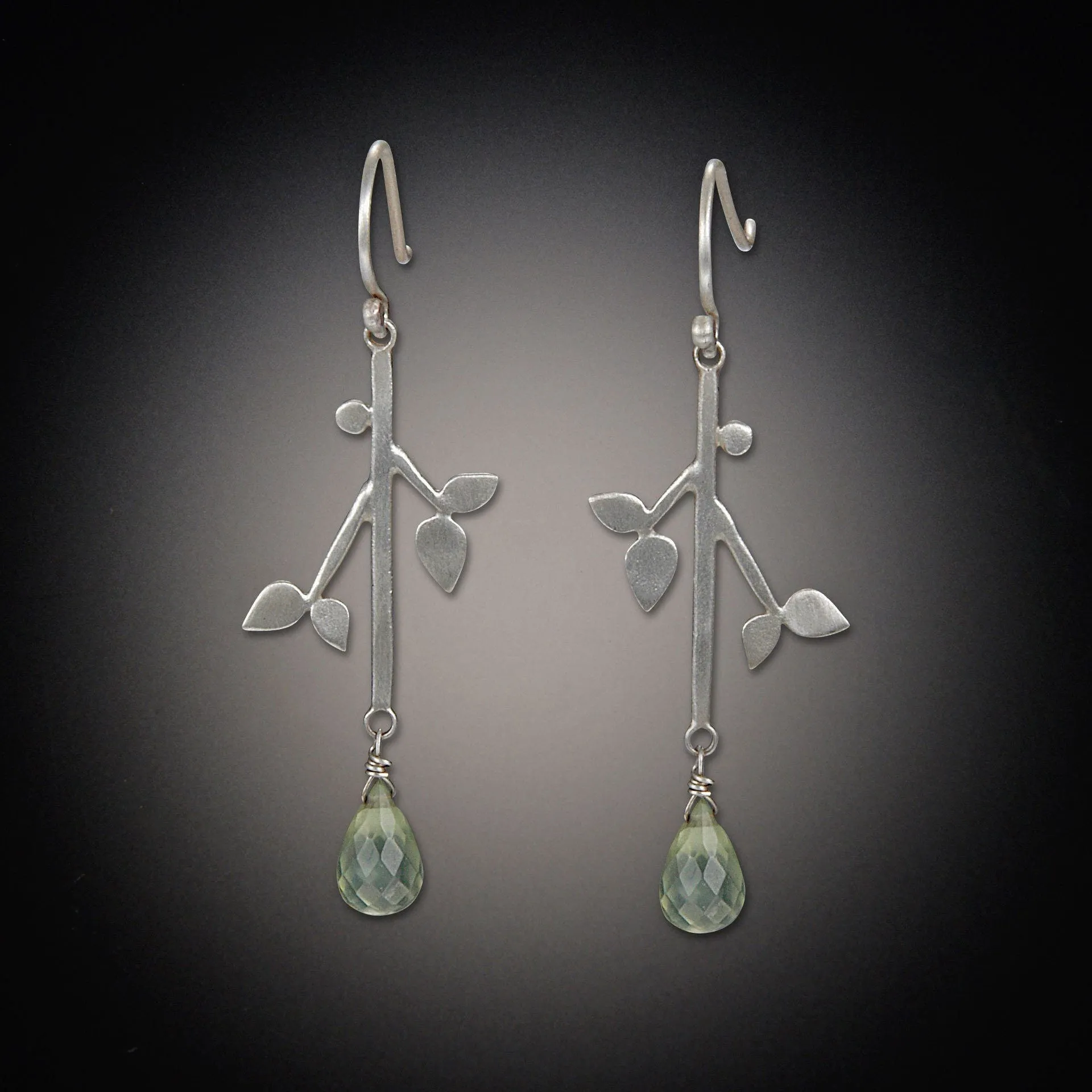 Branch Earrings with Prehnite,Jewelry Delicate & Elegant