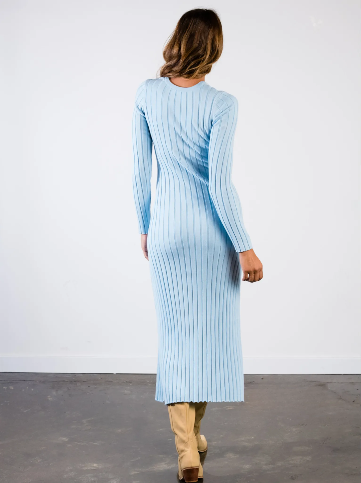 Bridget Knit Midi Dress - Clear Sky,Women Dresses