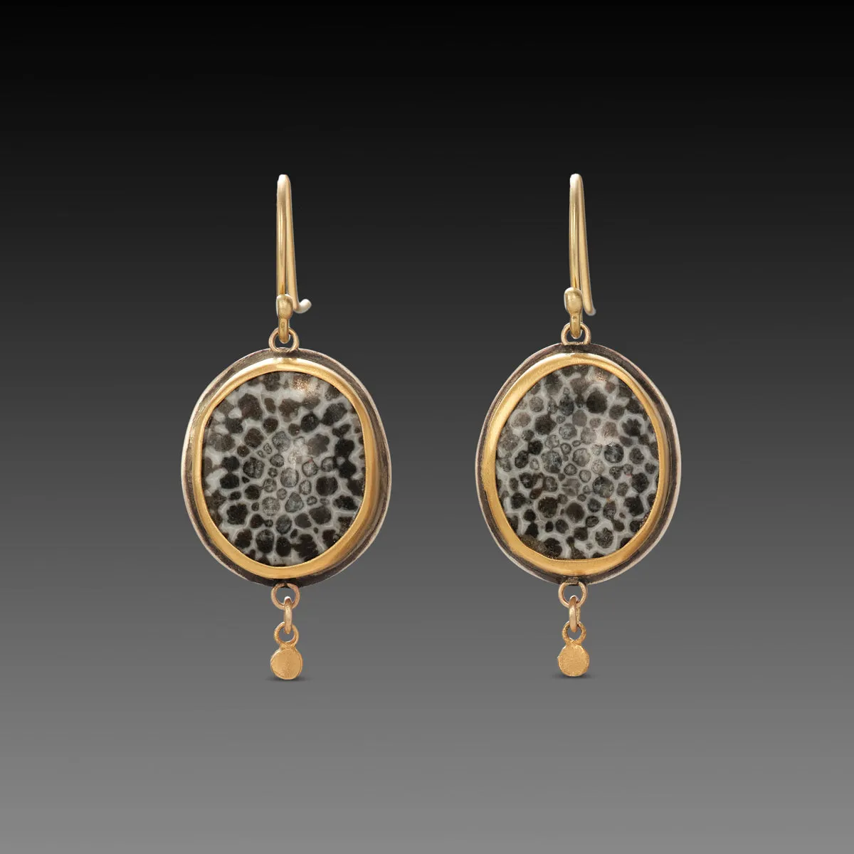 Bryozoan Fossil Earrings,Jewelry Delicate & Elegant
