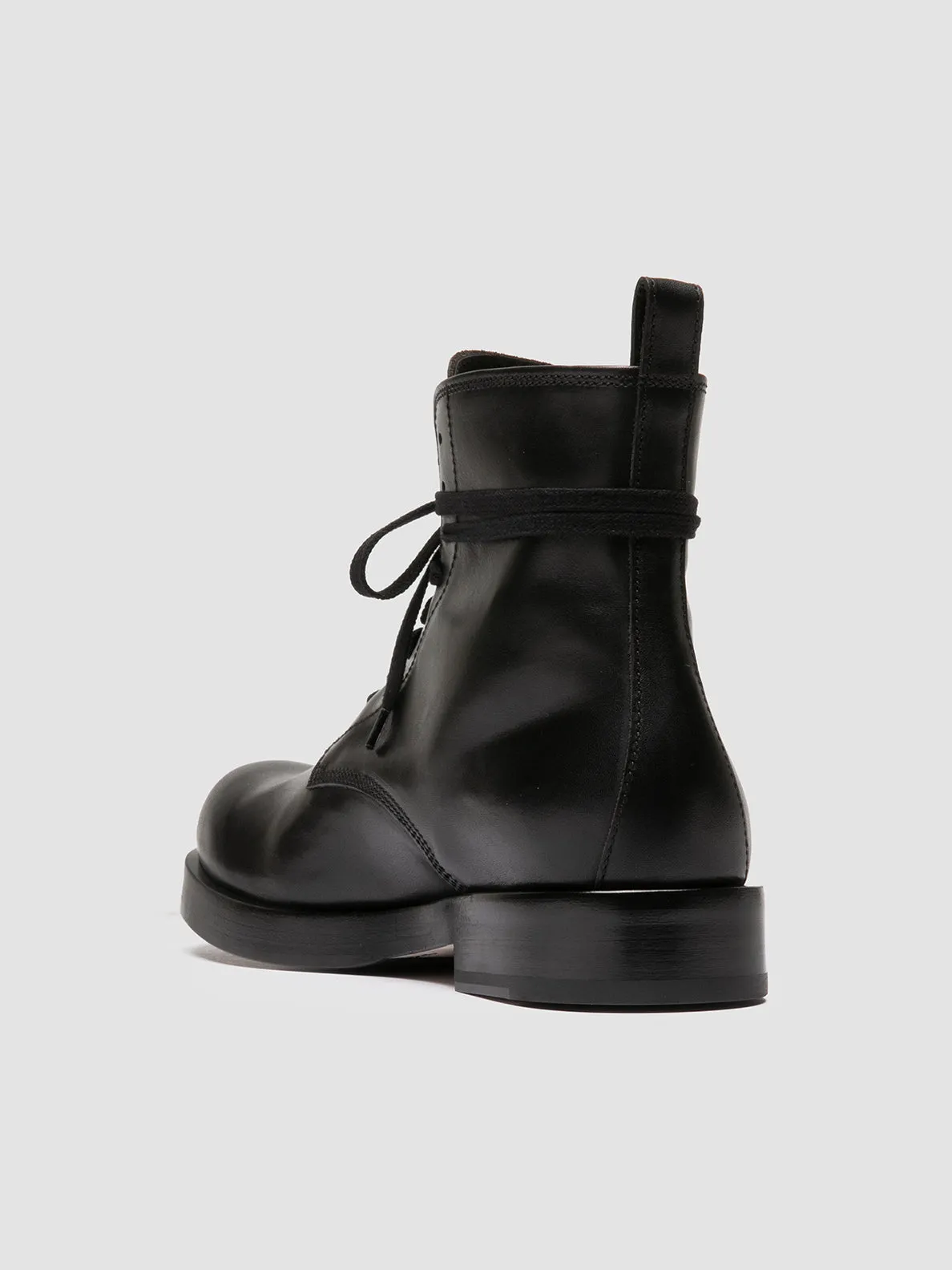 BULLA 002 - Black Leather Lace-up Boots,Men Boots