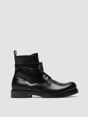BULLA 002 - Black Leather Lace-up Boots,Men Boots