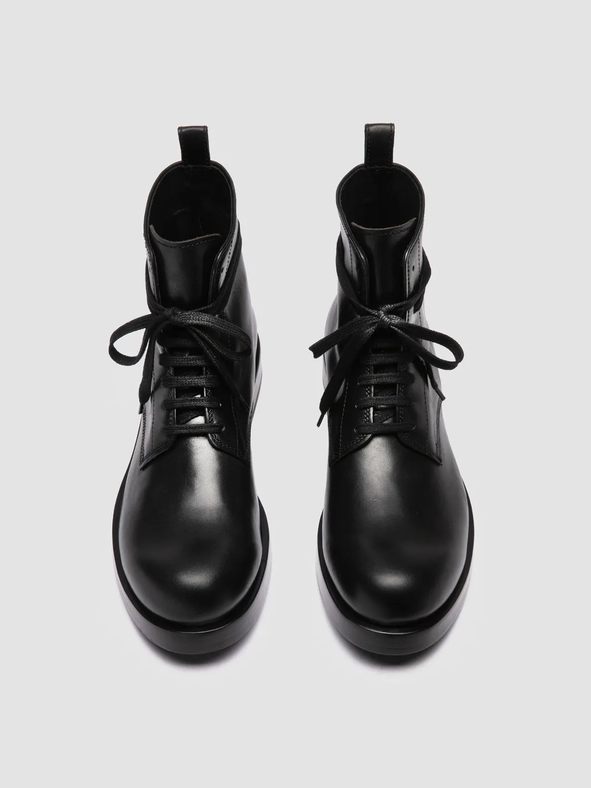 BULLA 002 - Black Leather Lace-up Boots,Men Boots