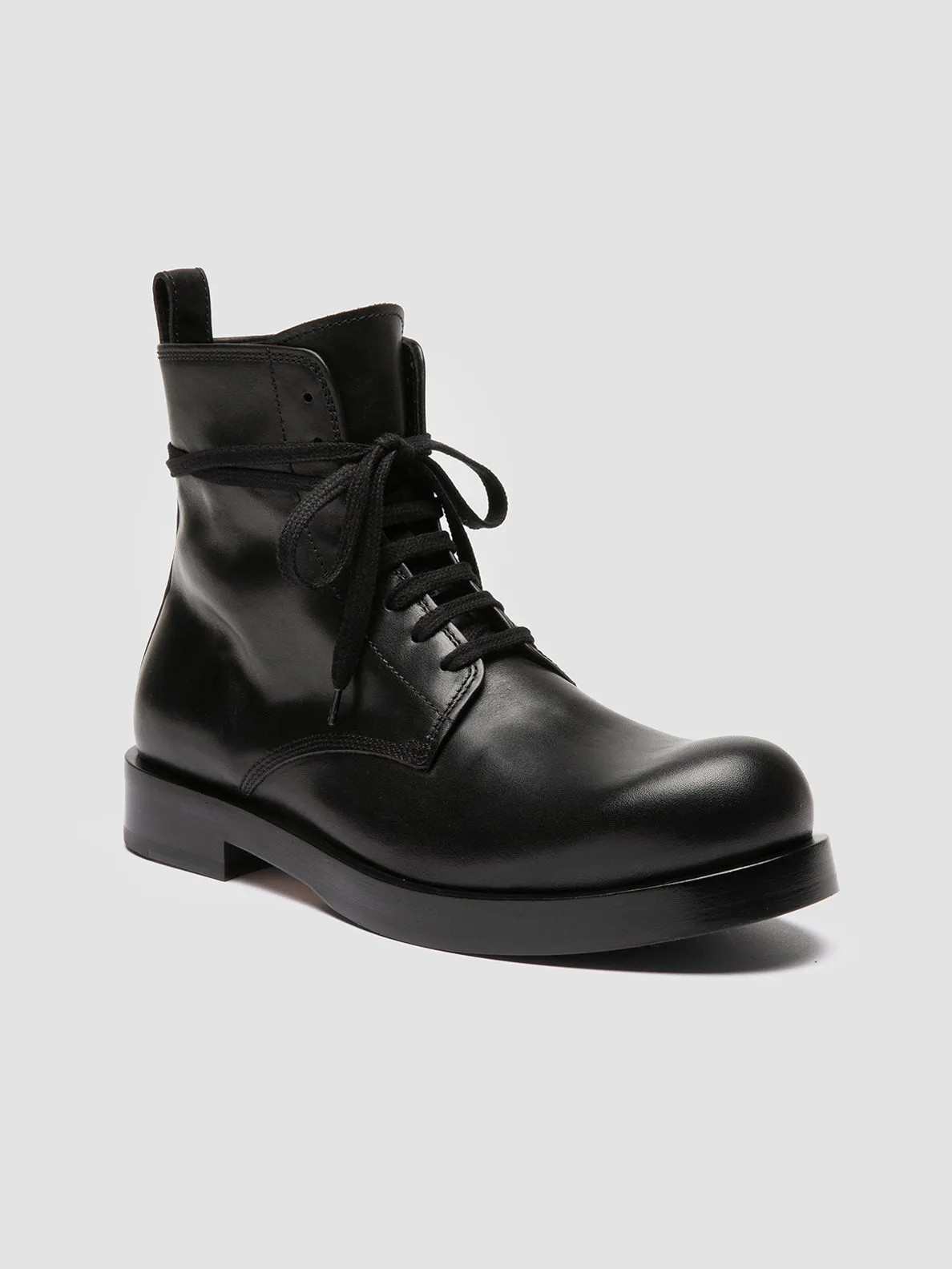 BULLA 002 - Black Leather Lace-up Boots,Men Boots