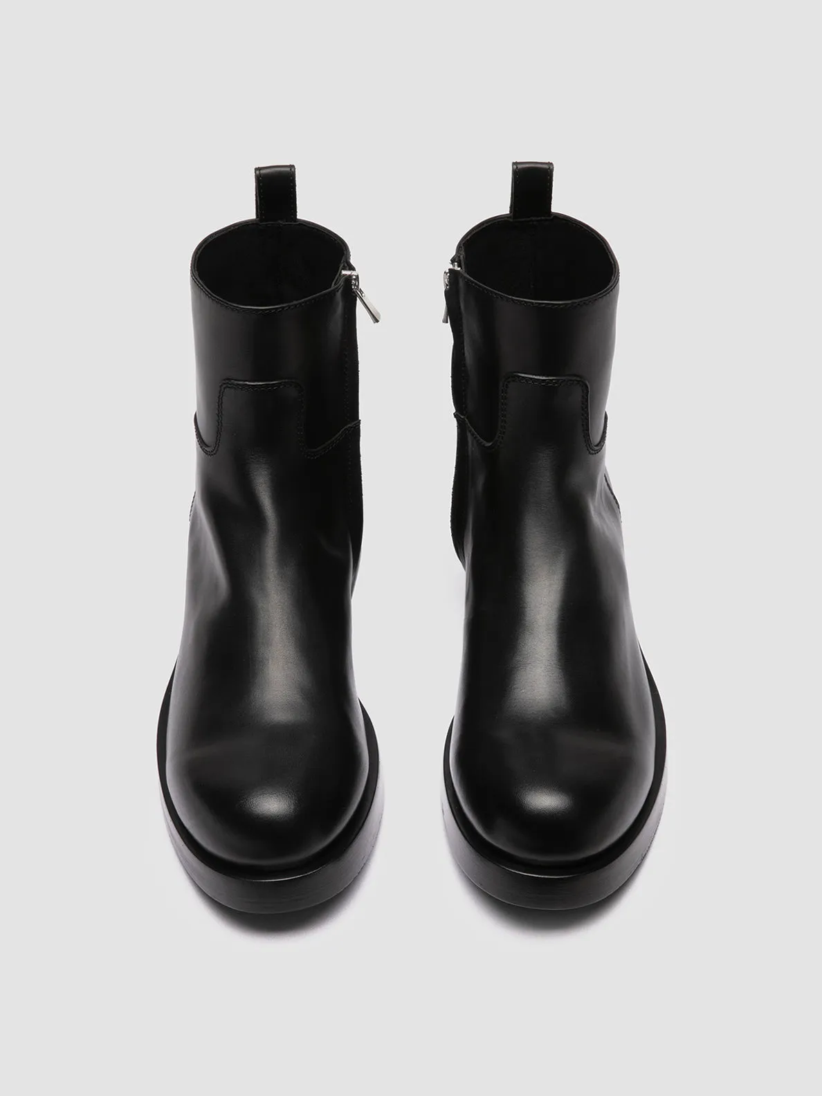 BULLA 003 - Black Leather Zipped Boots,Men Boots