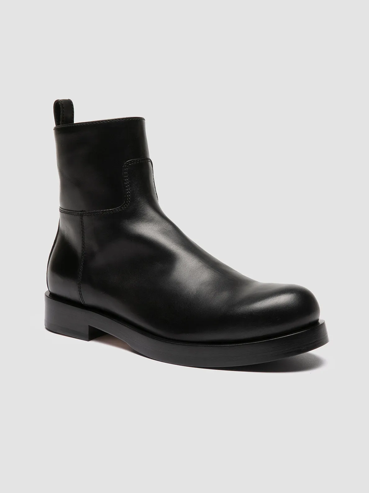 BULLA 003 - Black Leather Zipped Boots,Men Boots