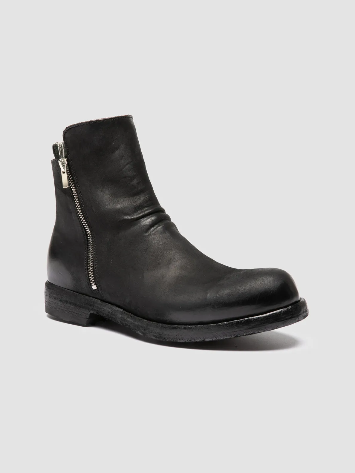 BULLA DD 105 - Black Leather Zipped Boots,Men Boots