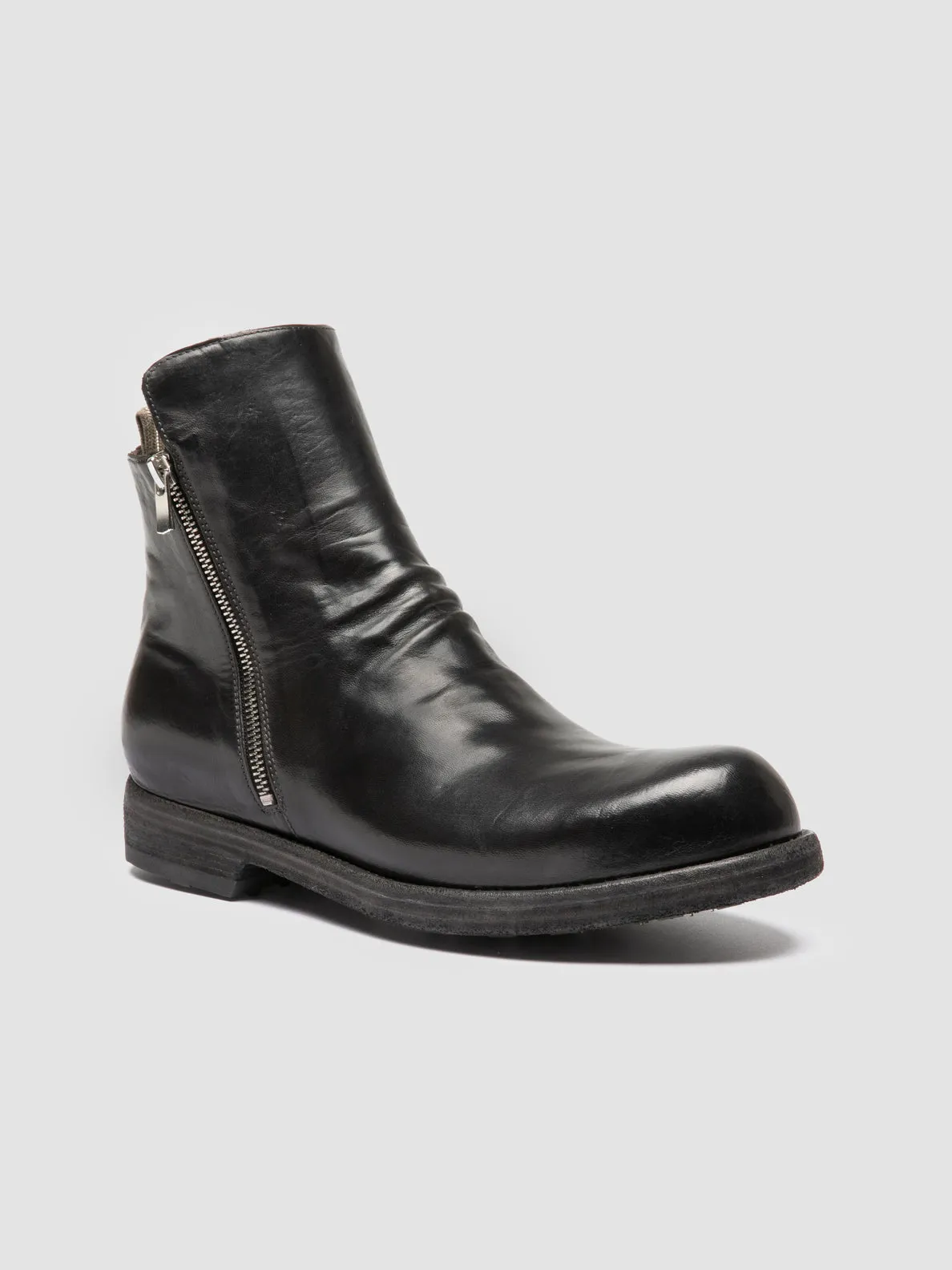 BULLA DD 105 - Black Leather Zipped Boots,Men Boots