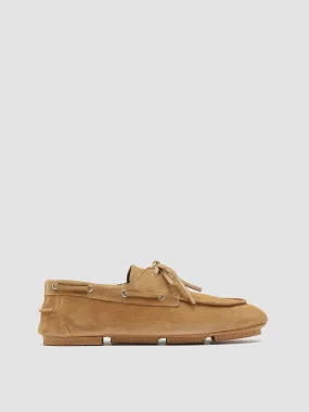 C-SIDE 004 - Camel Suede Boat Shoes,Men