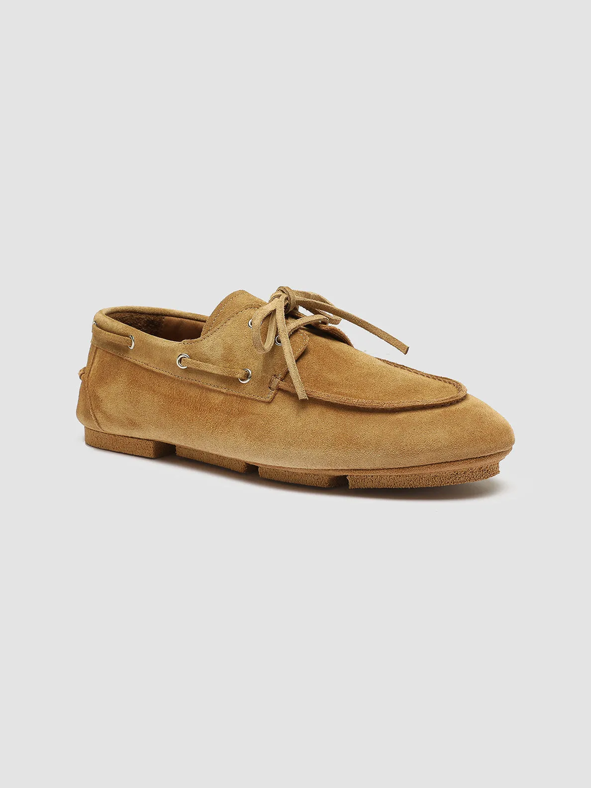C-SIDE 004 - Camel Suede Boat Shoes,Men