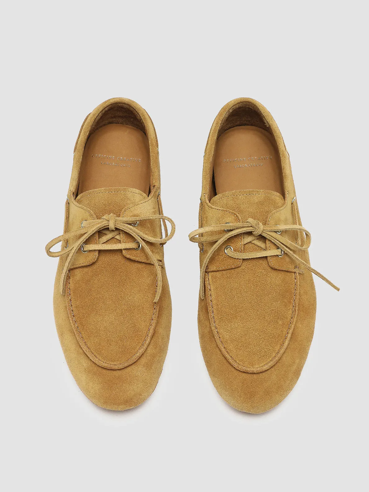 C-SIDE 004 - Camel Suede Boat Shoes,Men