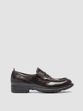 CALIXTE 020 - Burgundy Burgundy Leather Loafers,Women