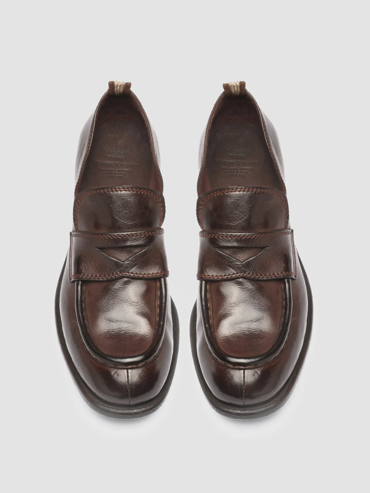 CALIXTE 020 - Burgundy Burgundy Leather Loafers,Women