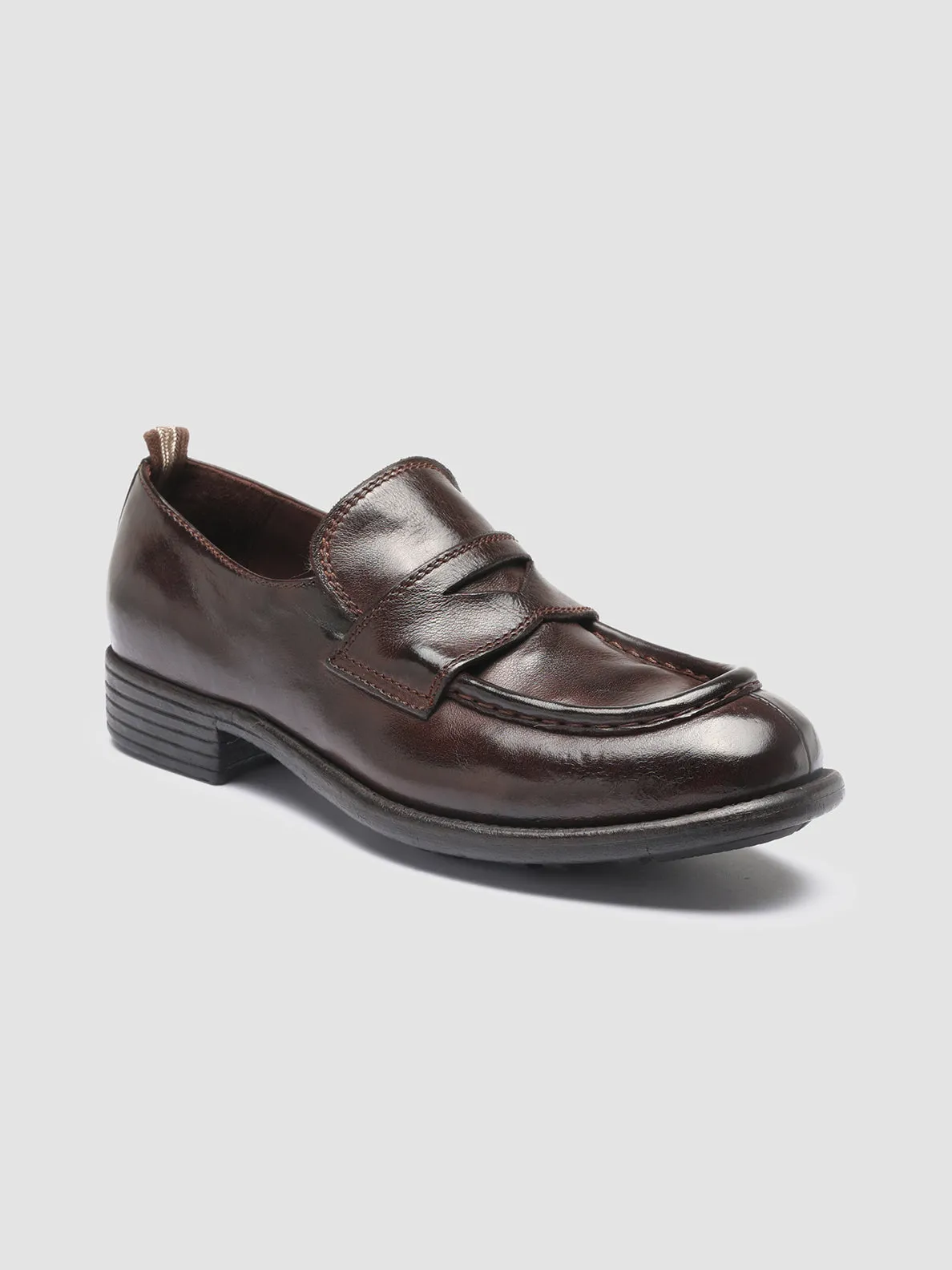 CALIXTE 020 - Burgundy Burgundy Leather Loafers,Women