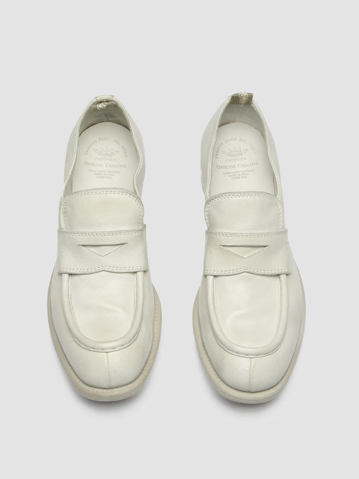 CALIXTE 020 - White Leather Mocs Loafers,Women