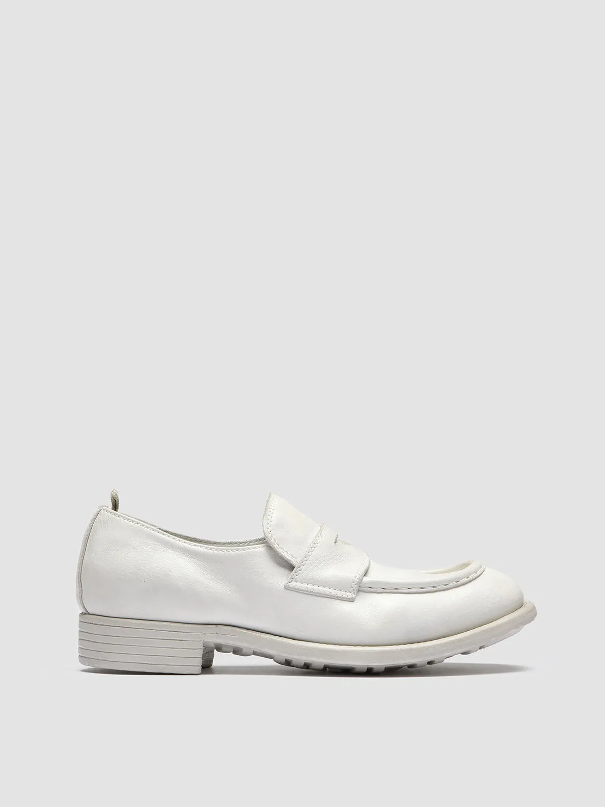 CALIXTE 020 - White Leather Mocs Loafers,Women