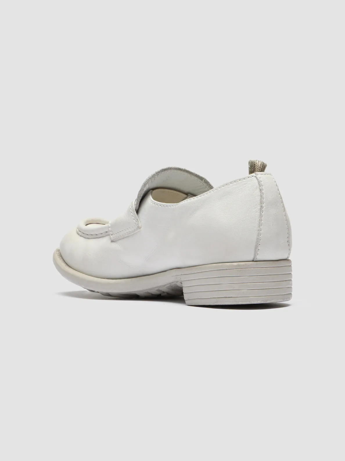 CALIXTE 020 - White Leather Mocs Loafers,Women
