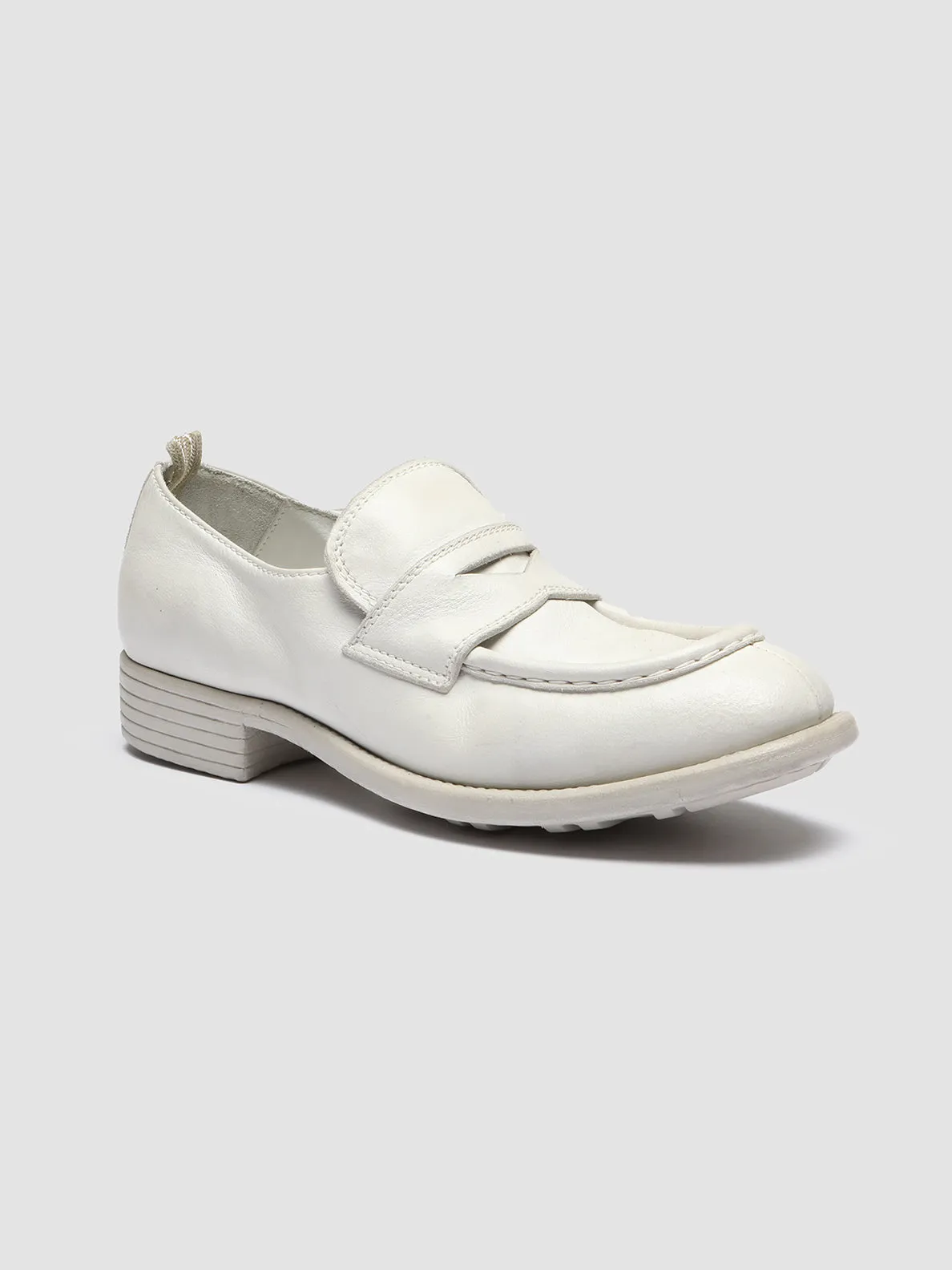 CALIXTE 020 - White Leather Mocs Loafers,Women