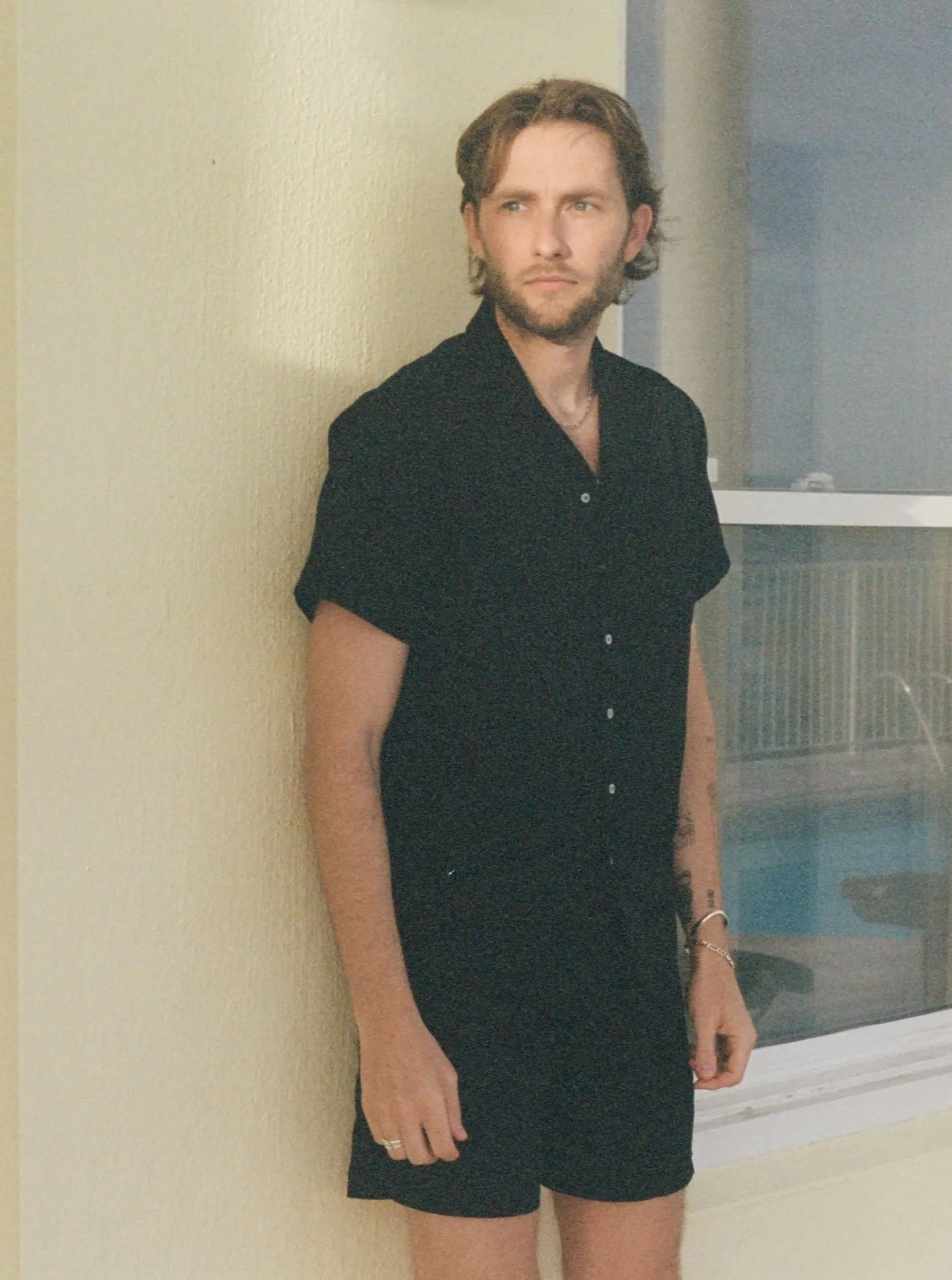 Camp Collar Shirt - Navy,Men Tees
