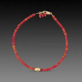 Carnelian Bracelet with Gold Rice Bead,Jewelry Delicate & Elegant