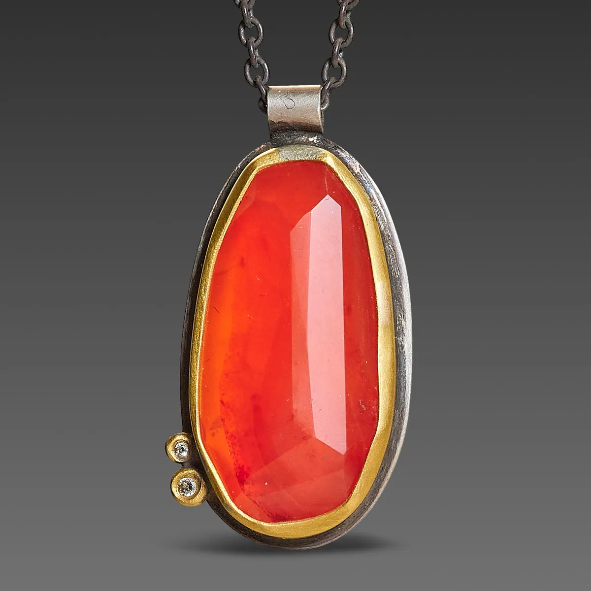 Carnelian Necklace with Diamonds,Jewelry Delicate & Elegant
