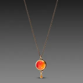 Carnelian Necklace with Gold Drop,Jewelry Delicate & Elegant