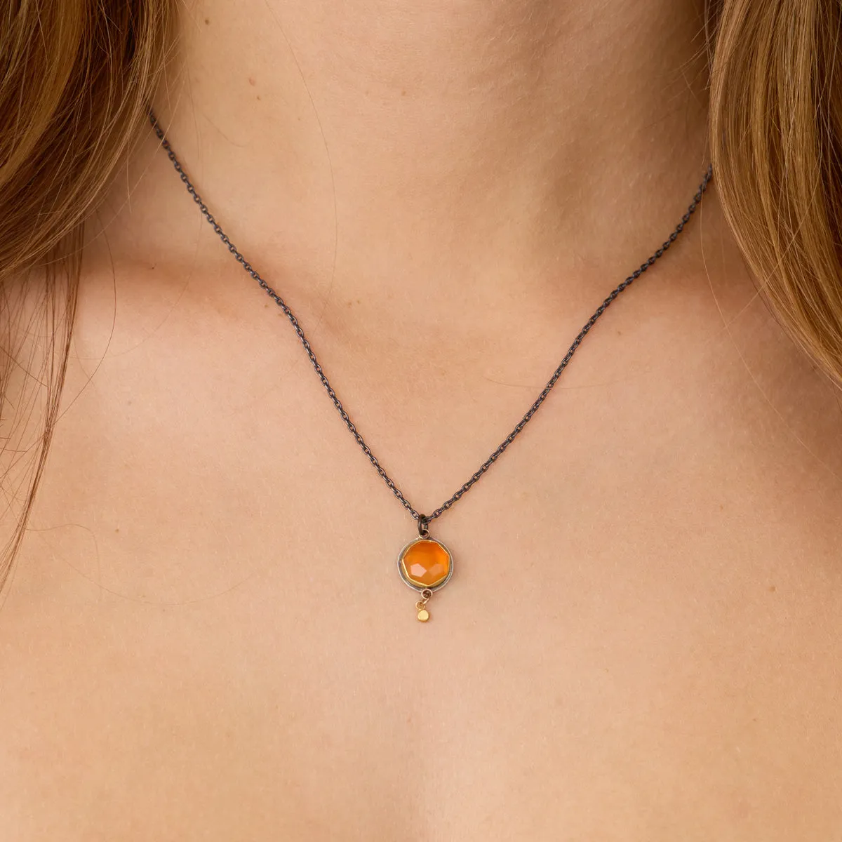 Carnelian Necklace with Gold Drop,Jewelry Delicate & Elegant