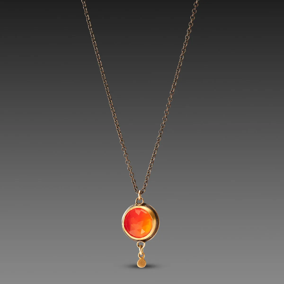 Carnelian Necklace with Gold Drop,Jewelry Delicate & Elegant