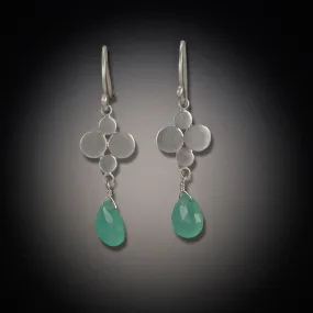 Charm Earrings with Chrysoprase Drop,Jewelry Delicate & Elegant
