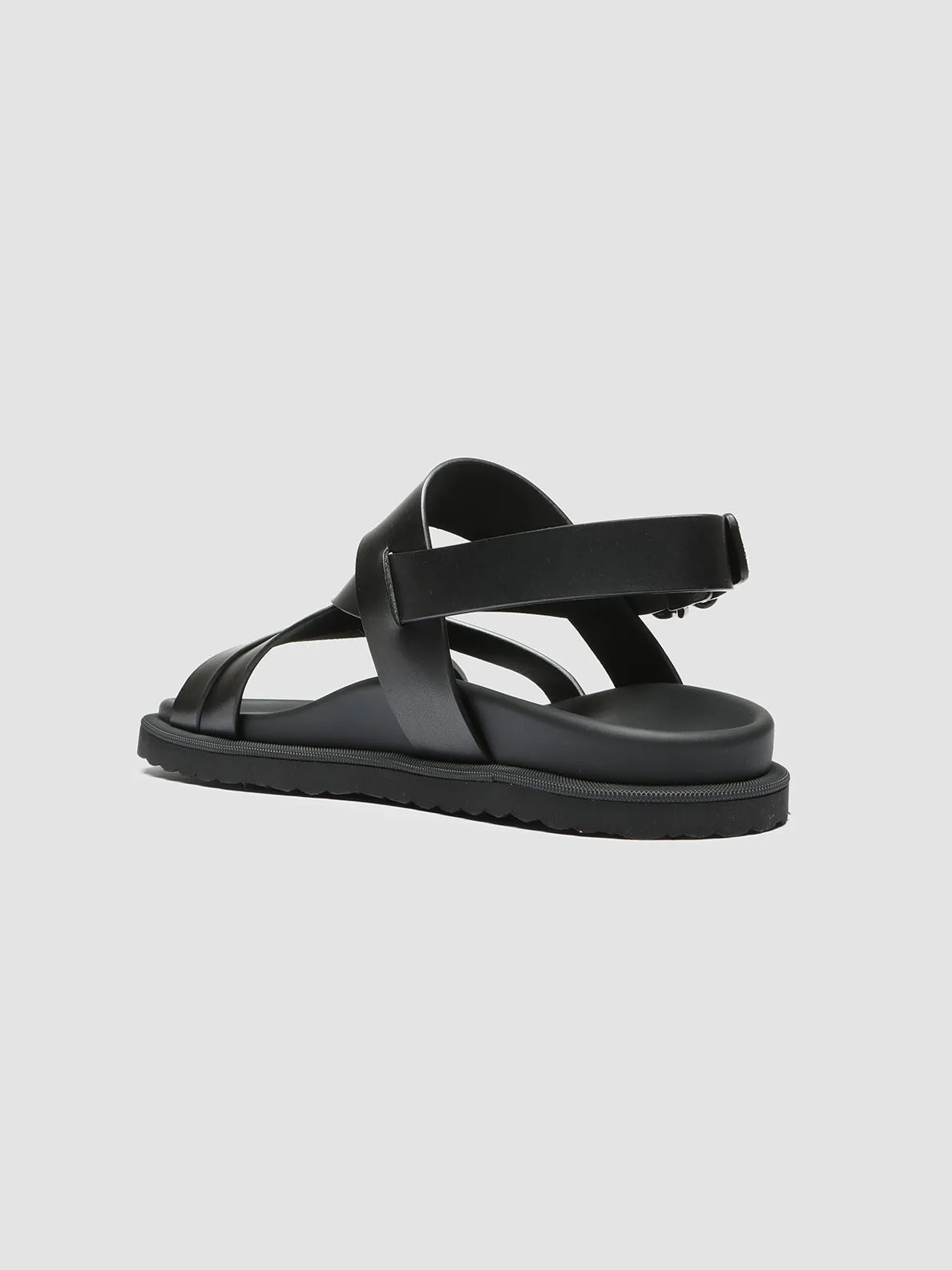 CHARRAT 002 - Black Leather Sandals,Men Sandals