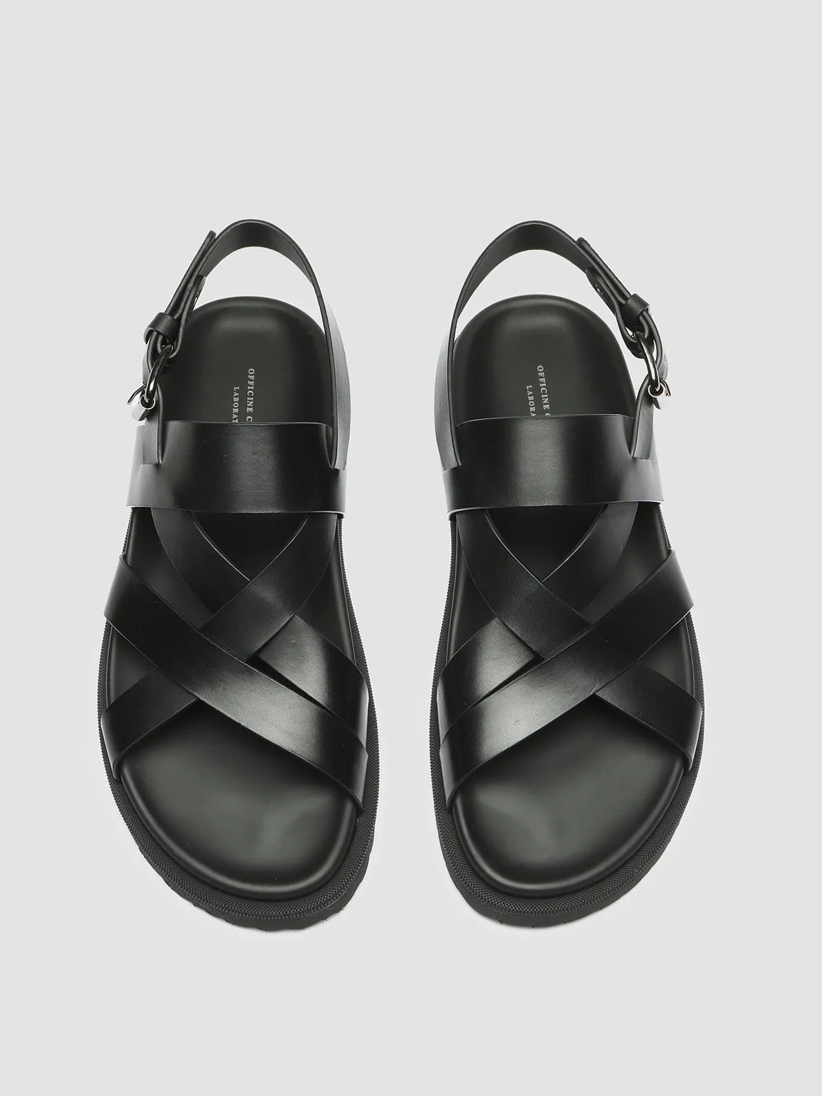 CHARRAT 002 - Black Leather Sandals,Men Sandals