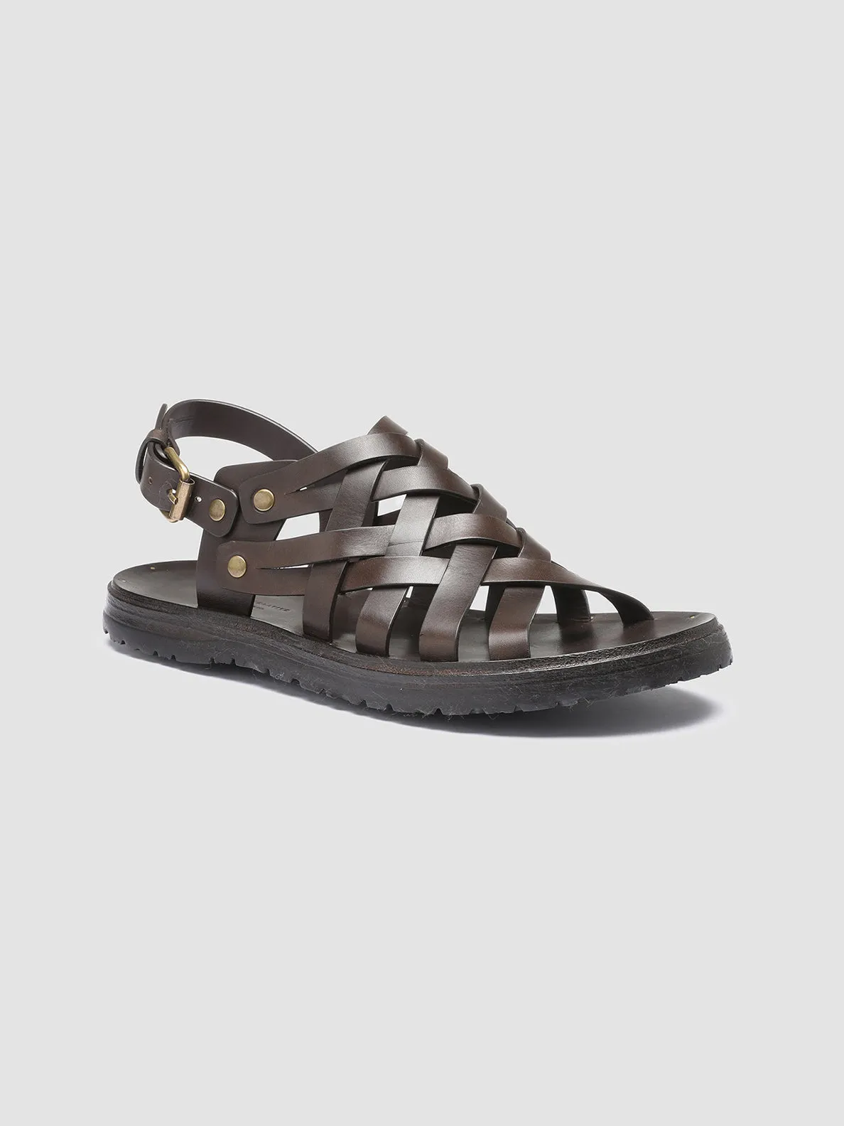 CHIOS 006 - Black Leather Fisherman Sandals,Men Sandals