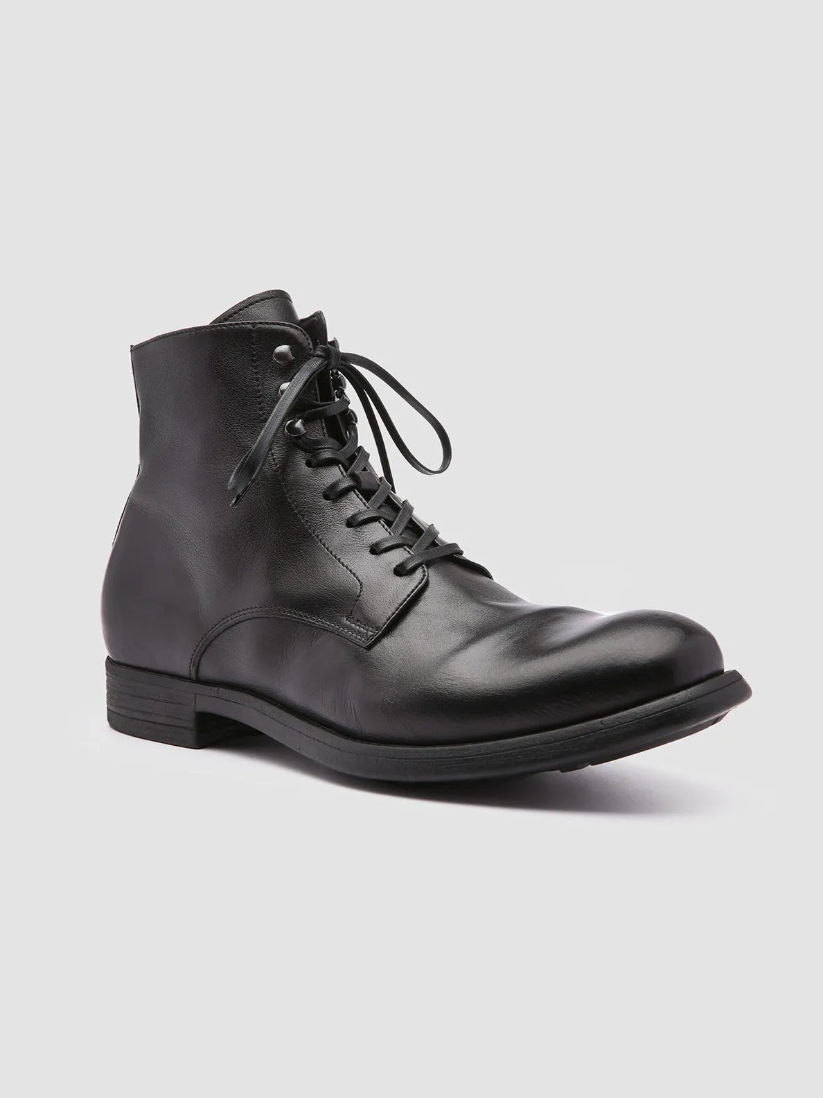 CHRONICLE 004 - Black Leather Ankle Boots,Men Boots