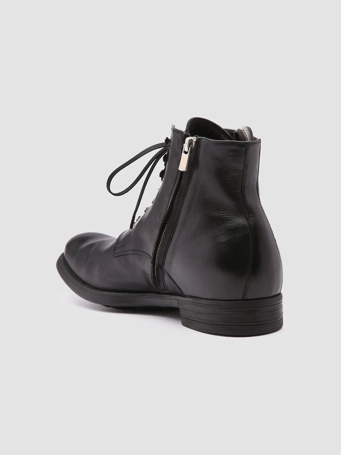 CHRONICLE 004 - Black Leather Ankle Boots,Men Boots