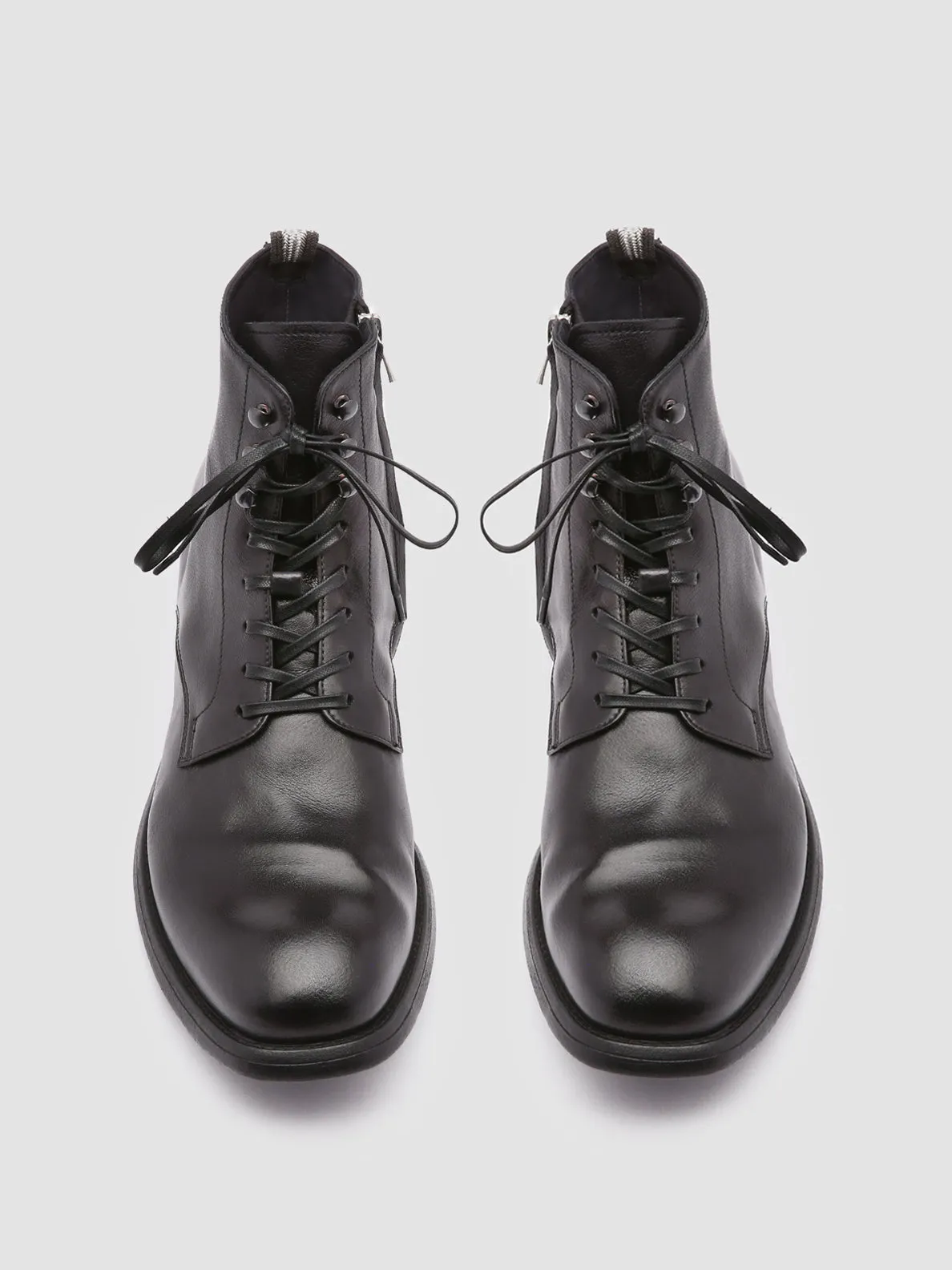 CHRONICLE 004 - Black Leather Ankle Boots,Men Boots