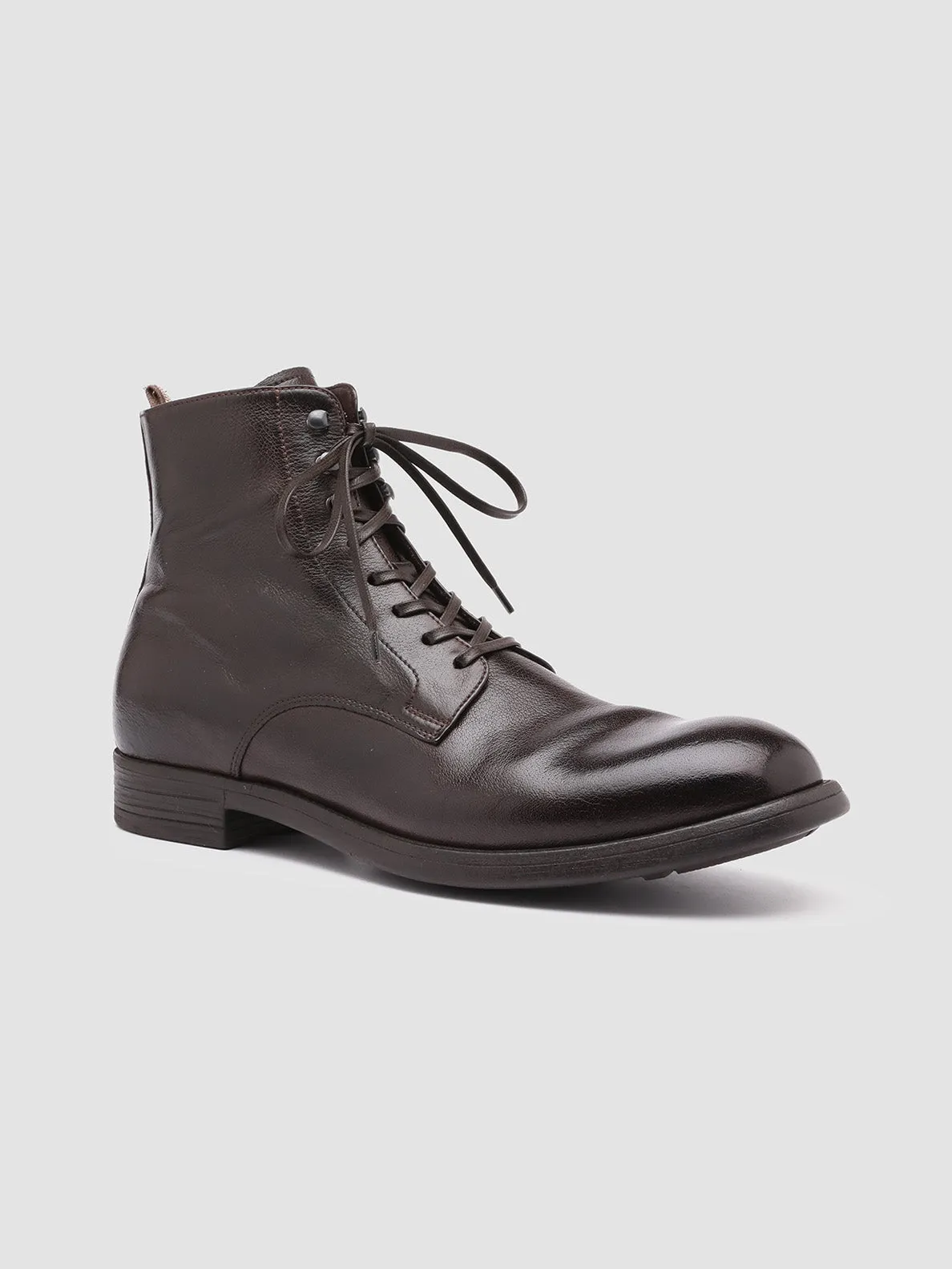 CHRONICLE 004 - Brown Leather Ankle Boots,Men Boots