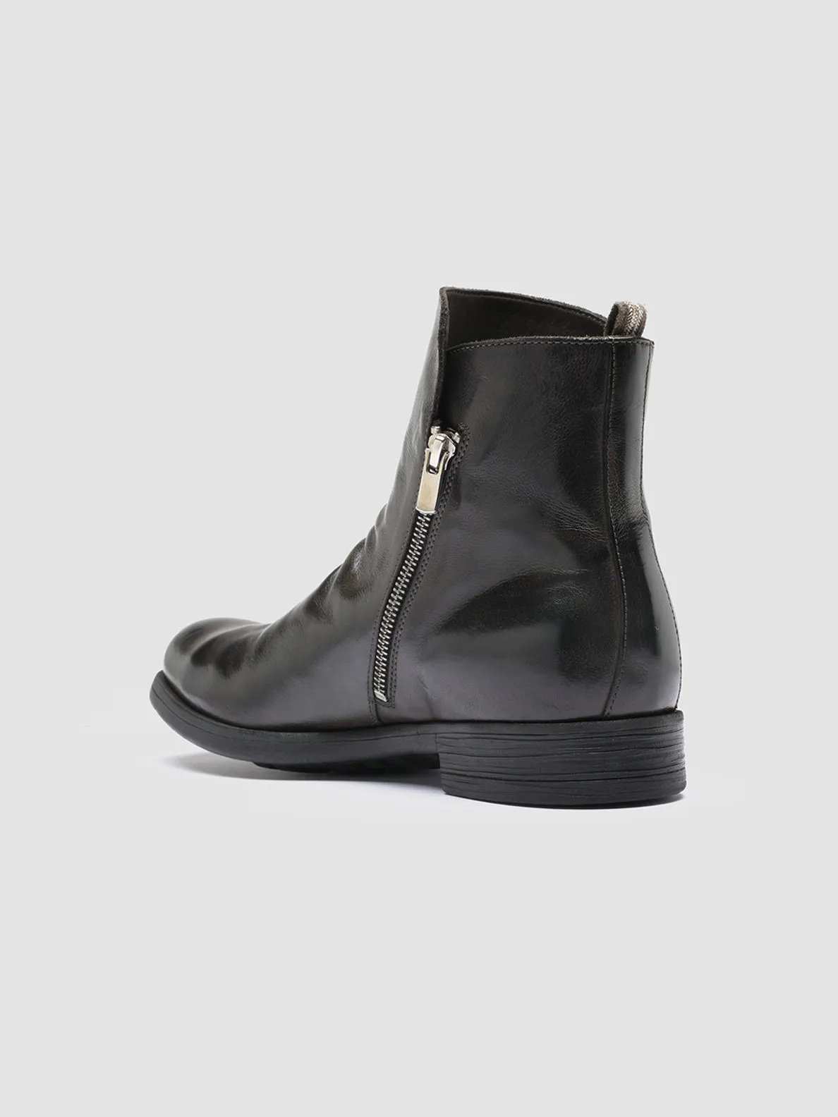 CHRONICLE 042 - Grey Leather Ankle Boots,Men Boots