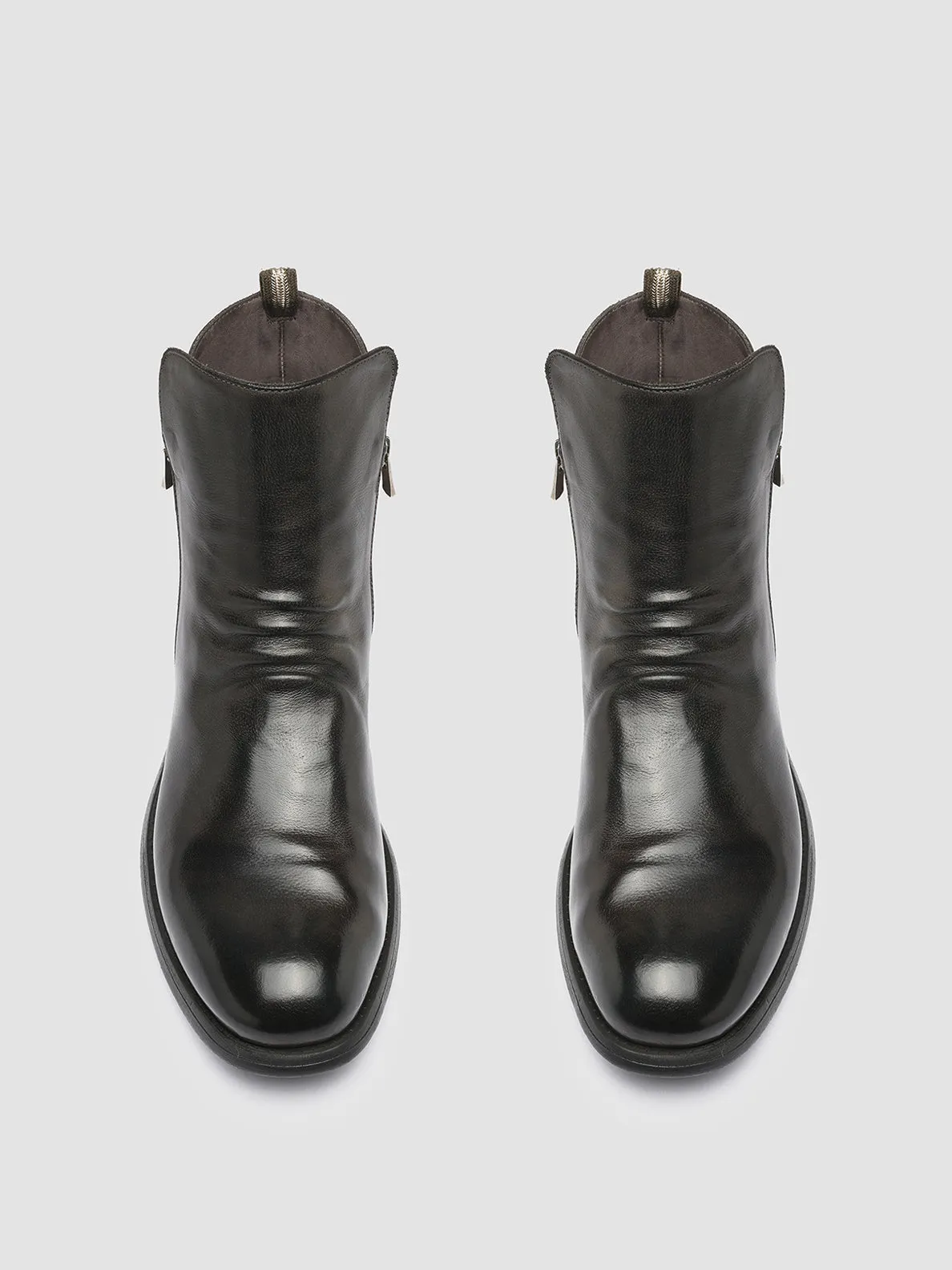 CHRONICLE 042 - Grey Leather Ankle Boots,Men Boots